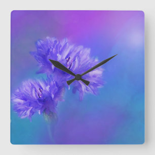 Horloge Carrée Flore de fleurs d'été tardive Fleur de Cornouail