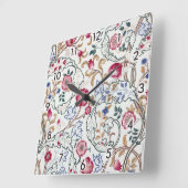 Horloge Carrée Flore, motifs floraux, William Morris (Angle)