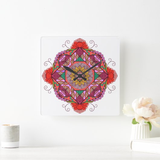 Horloge Carrée Flores como el Cosme (Maison)