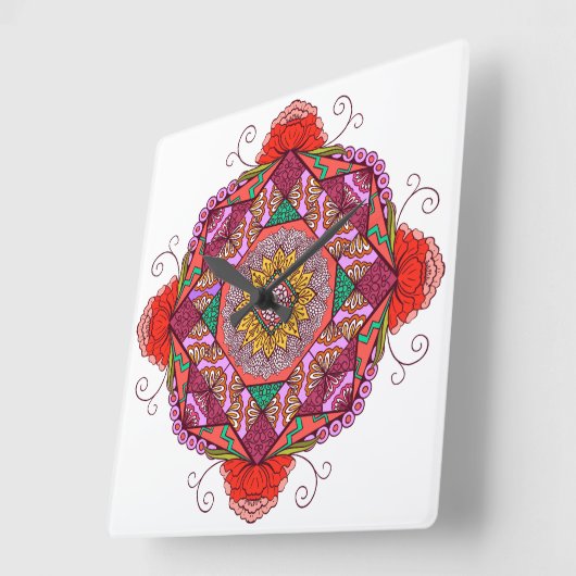 Horloge Carrée Flores como el Cosme (Angle)