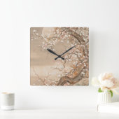 Horloge Carrée Flores de prunes japonaises (Maison)