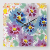 Horloge Carrée Flores violetas (Recto)