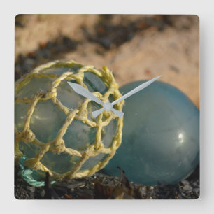 Horloge Carrée Flotte japonaise de pêche au verre