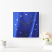 Horloge Carrée Flow Blue Silk Fabric Abstrait (Maison)