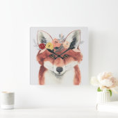 Horloge Carrée Flower Crown Forester Fox (Maison)