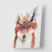 Horloge Carrée Flower Crown Forester Fox (Angle)
