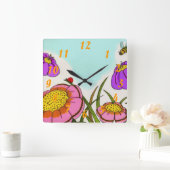 Horloge Carrée Flower Meadow (Maison)