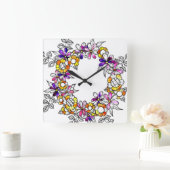 Horloge Carrée Flower Ring (Maison)