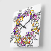 Horloge Carrée Flower Ring (Angle)