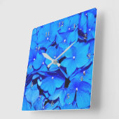 Horloge Carrée Flowers de Deep Blue Spring (Angle)