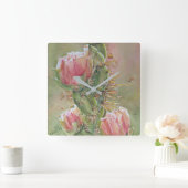 HORLOGE CARRÉE FLOWERS DE PEACH COLORES (Maison)