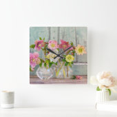 Horloge Carrée Flowers | Hellebores in Vases (Maison)