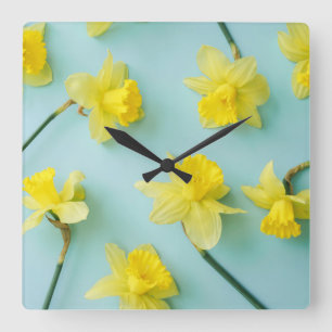 Horloge Carrée Flowers (homonymie) Daffodils