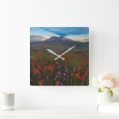 Horloge Carrée Flowers | Indian Paintbrush & Penstemon (Maison)