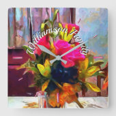 Horloge Carrée Flowers PM0001 (Recto)