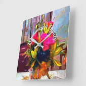 Horloge Carrée Flowers PM0001 (Angle)