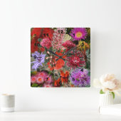 Horloge Carrée Flowers sauvages australiens (Maison)