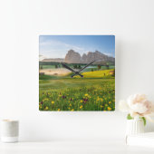 Horloge Carrée Flowers | Spring Alpe di Siusi Langkofel (Maison)