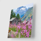 Horloge Carrée Flowers | Summer Matterhorn Switzerland (Angle)
