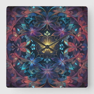 Horloge Carrée Flux papillon