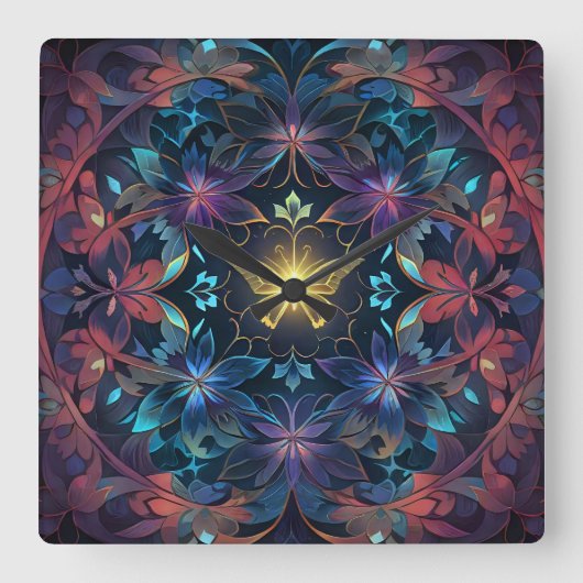 Horloge Carrée Flux papillon (Recto)