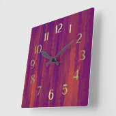 Horloge Carrée Flux Techno Plum et Orange (Angle)