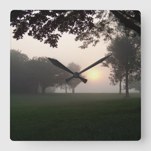 Horloge Carrée Foggy Morning Wall Clock (Recto)