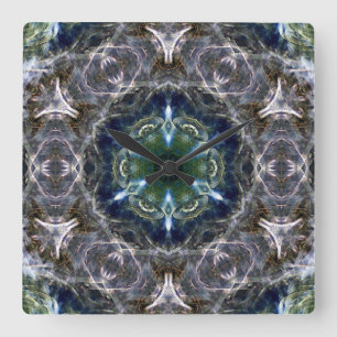 Horloge Carrée Folk Mandala
