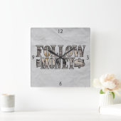 Horloge Carrée Follow the Money (Maison)