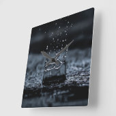 Horloge Carrée Fond d'écran numérique Water Droplet (Angle)