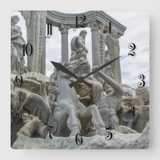 Horloge Carrée Fontaine classique (Recto)