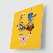 Horloge Carrée Food Characters (Angle)