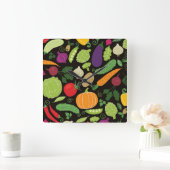 Horloge Carrée Food on a black background (Maison)