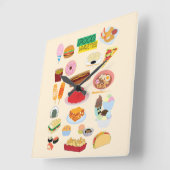 Horloge Carrée Food Varieties (Angle)