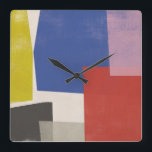 Horloge Carrée Foolscap - Colorblocks modernes<br><div class="desc">Foolscap I d'ici juin Erica Vess. Fonctionnalités des blocs colorés organisés de manière abstraite. | 140993GG</div>