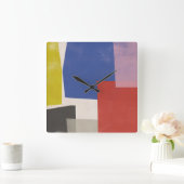 Horloge Carrée Foolscap - Colorblocks modernes (Maison)