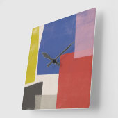 Horloge Carrée Foolscap - Colorblocks modernes (Angle)