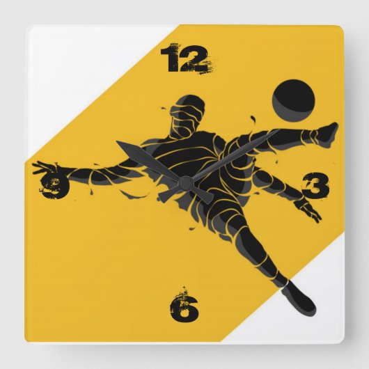 Horloge Carrée Football (Recto)