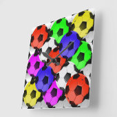 Horloge Carrée Football américain multicolore (Angle)