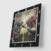 Horloge Carrée Football Teams Showdown (Angle)