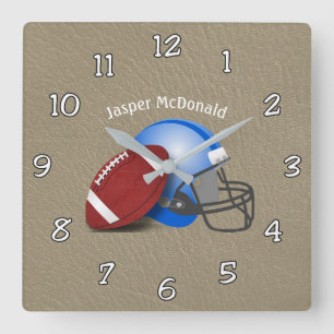 Horloge Carrée Football Textured photo Arrière - plan personnalis