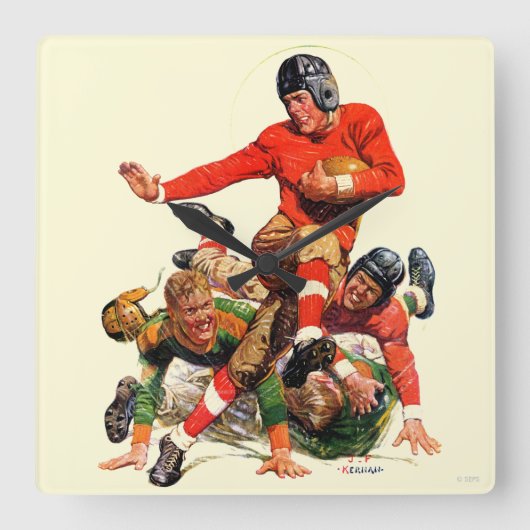 Horloge Carrée Football universitaire (Recto)