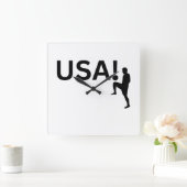 Horloge Carrée footballeur américain (Maison)