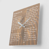 Horloge Carrée Footprints in the Sand Inspirational Poem (Angle)