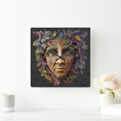 Horloge Carrée Forest Carving Wall Clock (Maison)