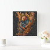 Horloge Carrée Forest Carving Wall Clock (Maison)