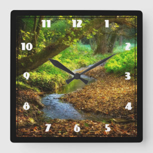 Horloge Carrée Forest Creek Belle nature Paysage Photo