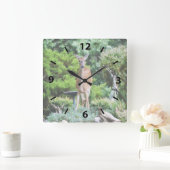 Horloge Carrée Forest Deer (Maison)