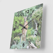 Horloge Carrée Forest Deer (Angle)