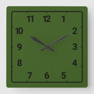 Horloge Carrée Forest green